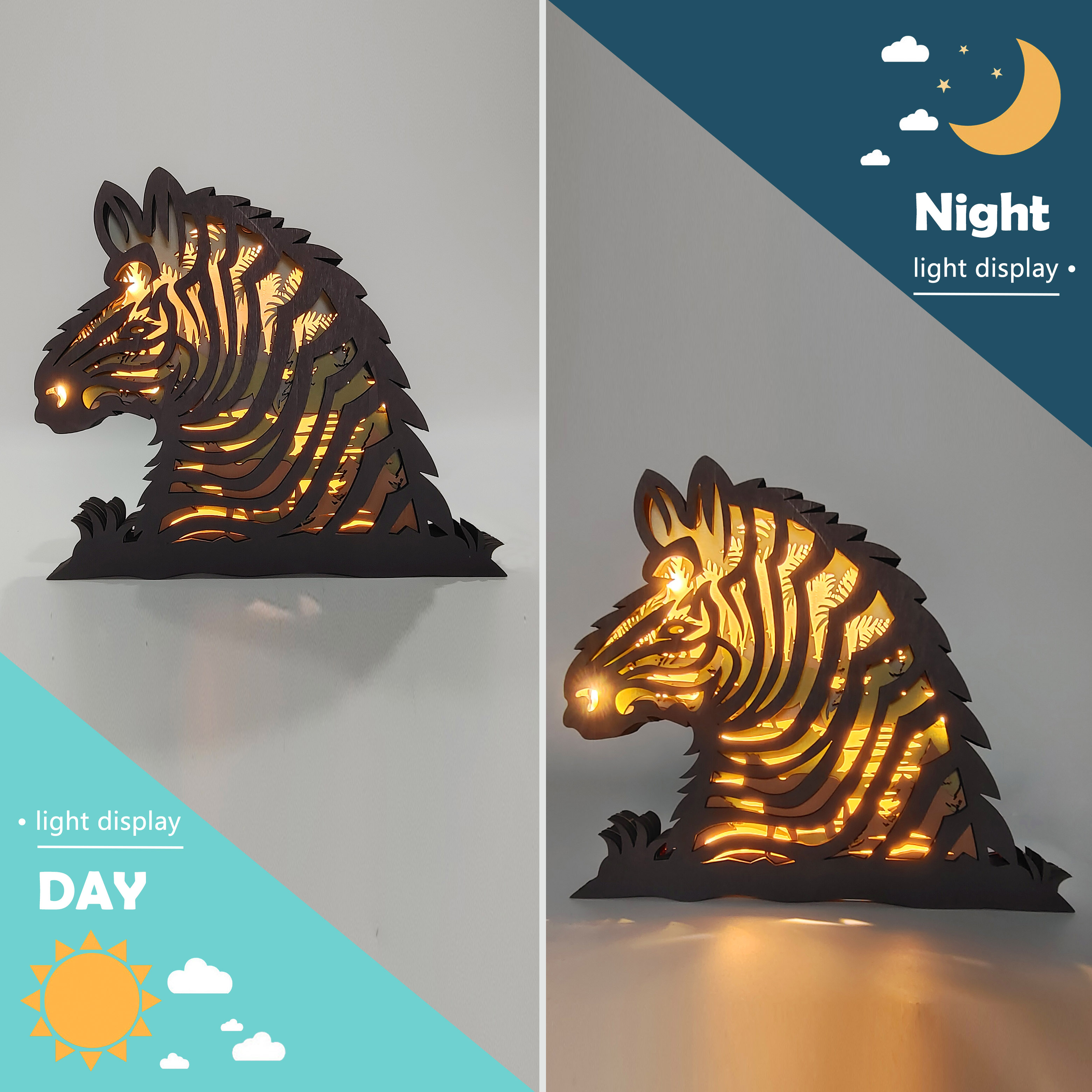 HOT SALE🔥-Zebra Head Wooden Carving Gift