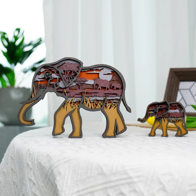 HOT SALE🔥-Elephant Wooden Carving Gift