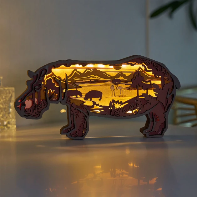 New Arrivals✨Hippos Wooden Carving Gift