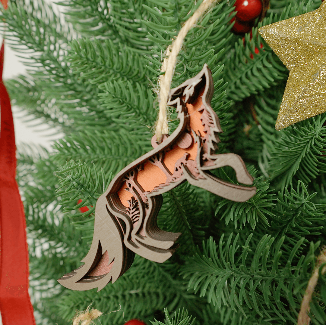 HOT SALE🔥-Red Fox 3D Wooden Ornament