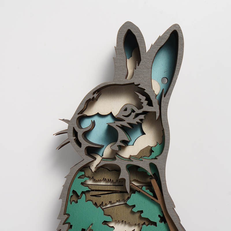 Eastern Cottontail Wooden Carving Gift
