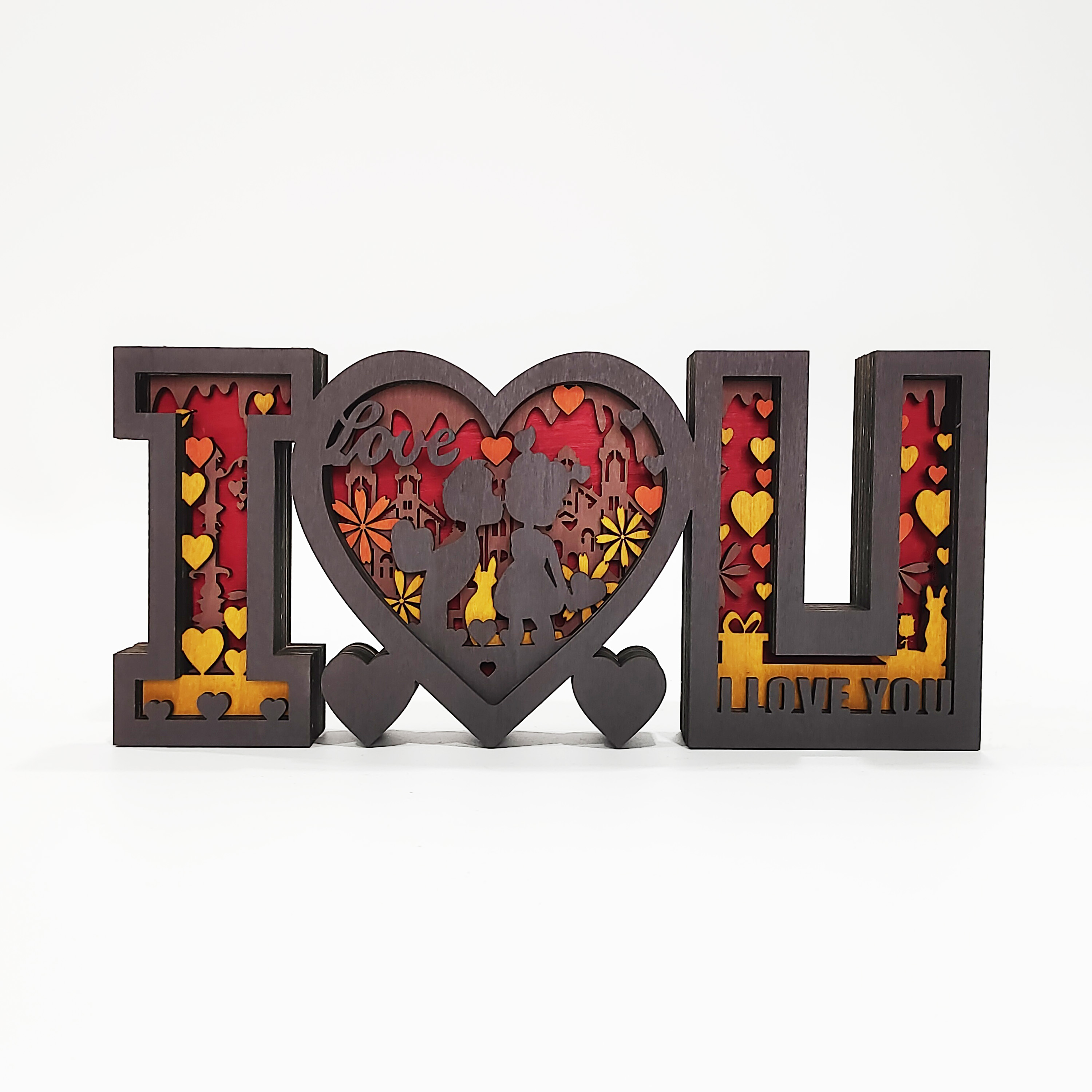 I❤️U Wooden Night Light,Valentine's Day Gifts, Anniversary Gifts, Bedroom Decor