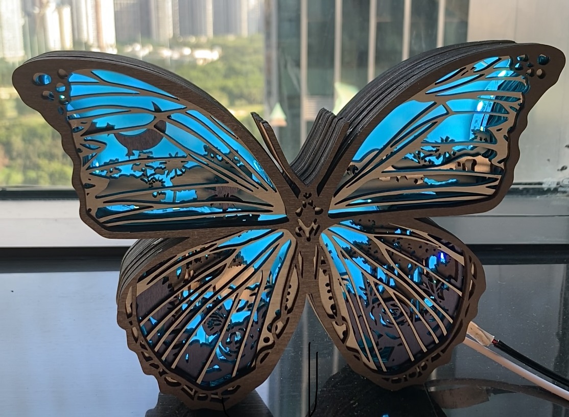 HOT SALE🔥-Blue Morpho Butterfly Wooden Carving Gift