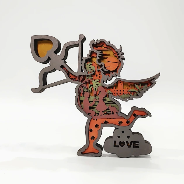 Archery Cupid Wooden Night Light,Dating Gifts, Proposal Gifts, Bedroom Decor, Sweet Love