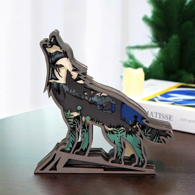 HOT SALE🔥-Wolf Wooden Carving Gift