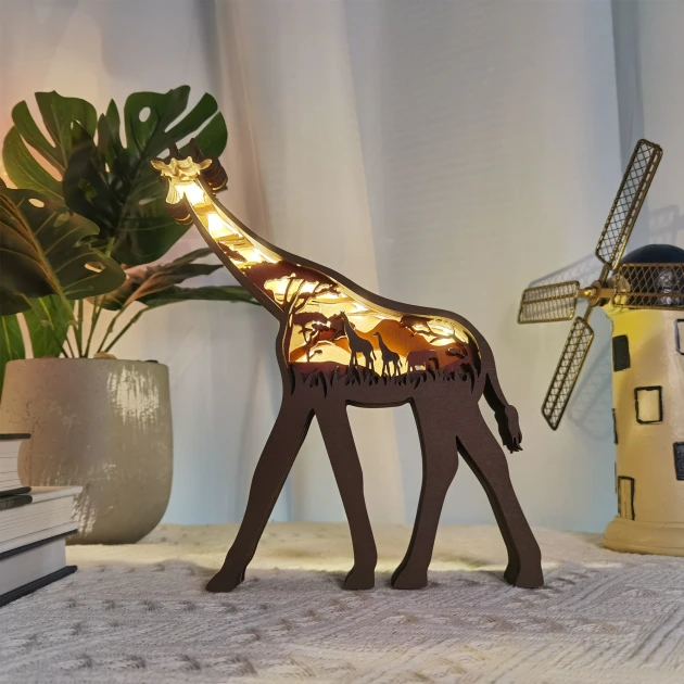 HOT SALE🔥-Giraffe Wooden Carving Gift