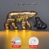 Polar Bear LED Wooden Night Light Gift for Festival Kids Home Desktop Decor
