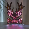 Elk Head Wooden Animal Statues, for Home Desktop Decor Room Wall Decor, LED Night Light