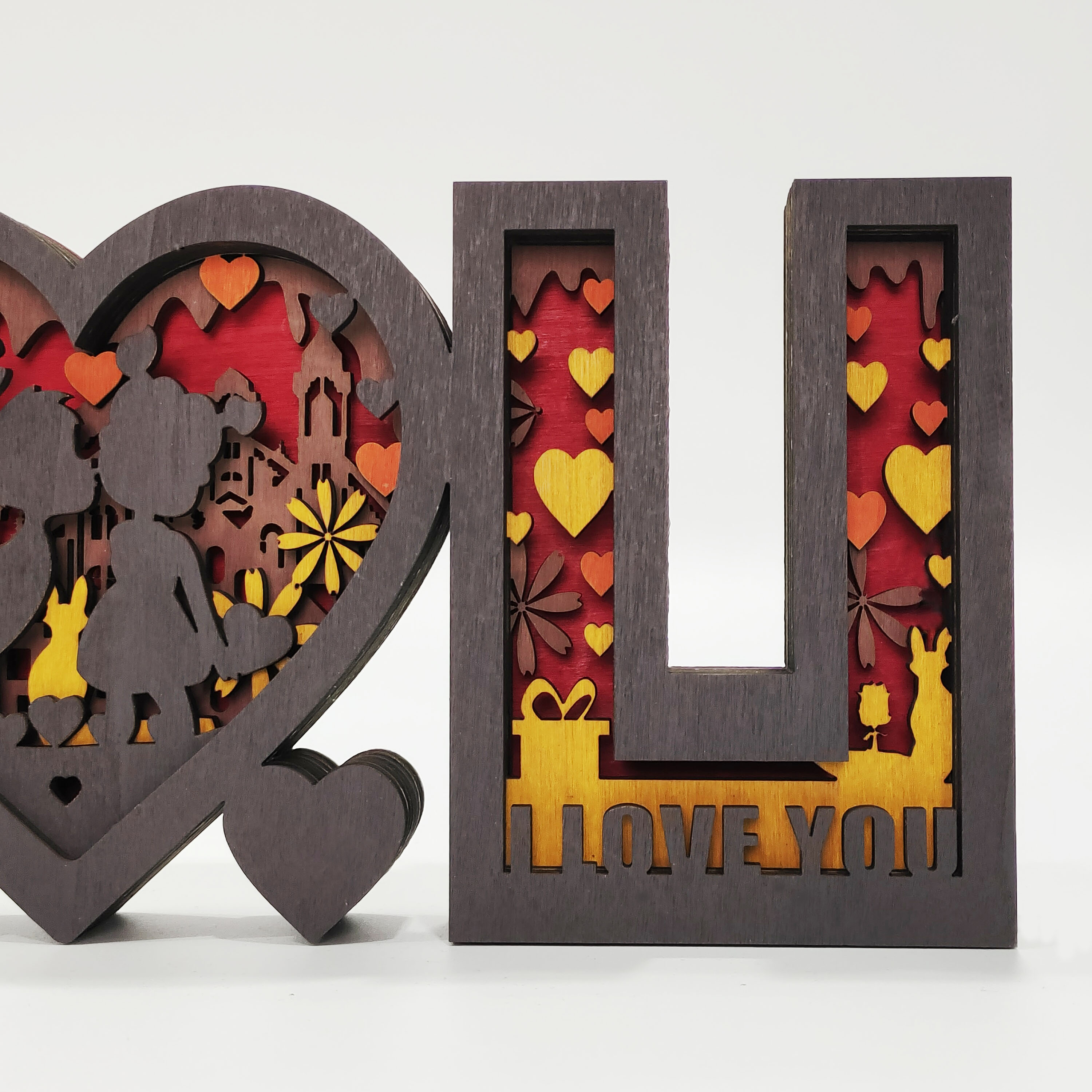 I❤️U Wooden Night Light,Valentine's Day Gifts, Anniversary Gifts, Bedroom Decor