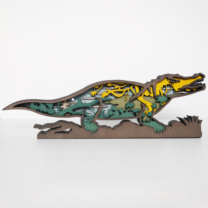 HOT SALE🔥-Crocodylus Porosus Wooden Carving Gift
