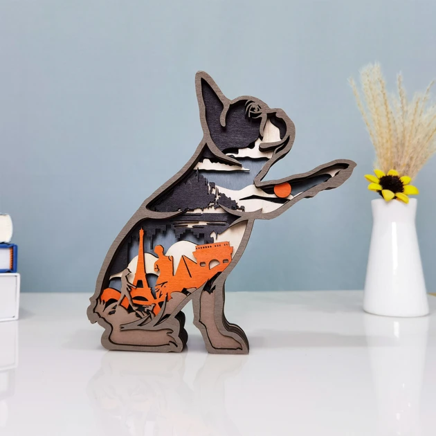 HOT SALE🔥-French Bulldog Wooden Carving Gift