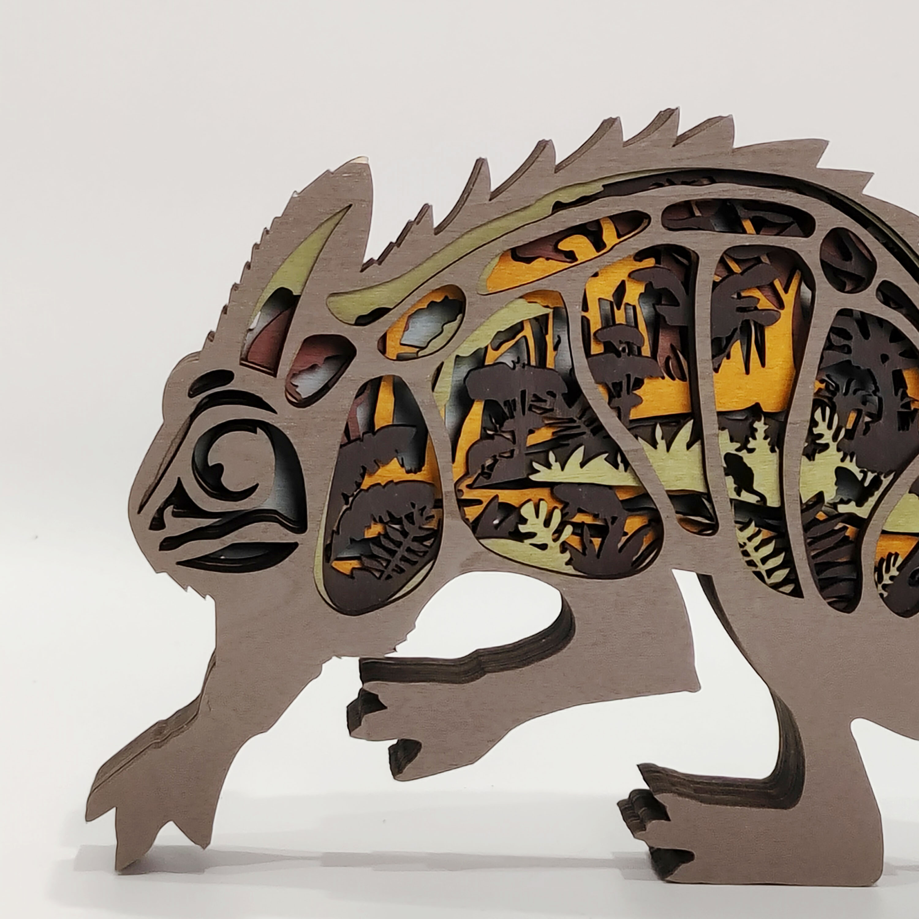 New Arrivals -Chameleon Wooden Carving Gift