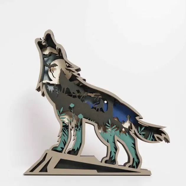 HOT SALE🔥-Wolf Wooden Carving Gift