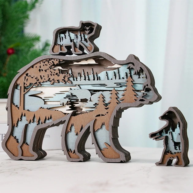HOT SALE🔥-Grizzly Bear Wood Carving Decoration Gift