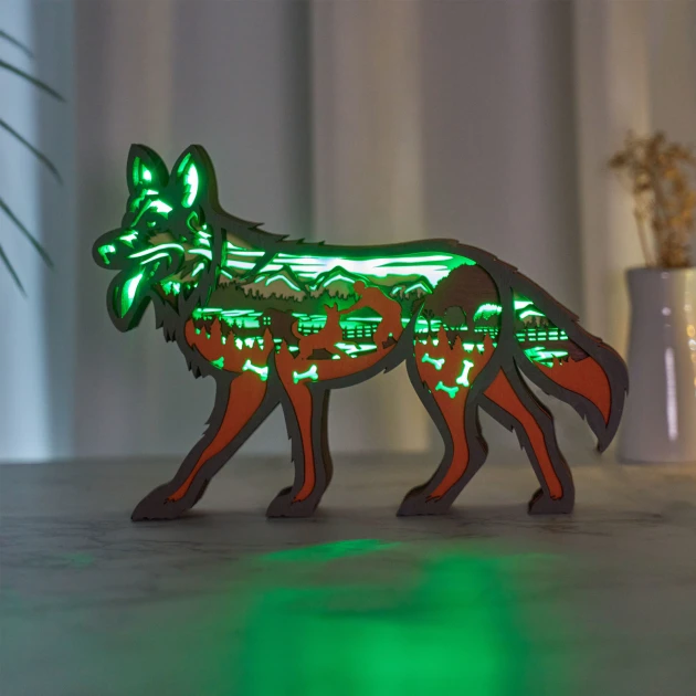 German Shepherd 3D Wooden Carving,Suitable for Home Decoration,Holiday Gift,Art Night Light