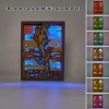 Frame-shape Giraffe LED Wooden Night Light, Gift for Mother's Day, Home Desktop Decor Room Wall Deco