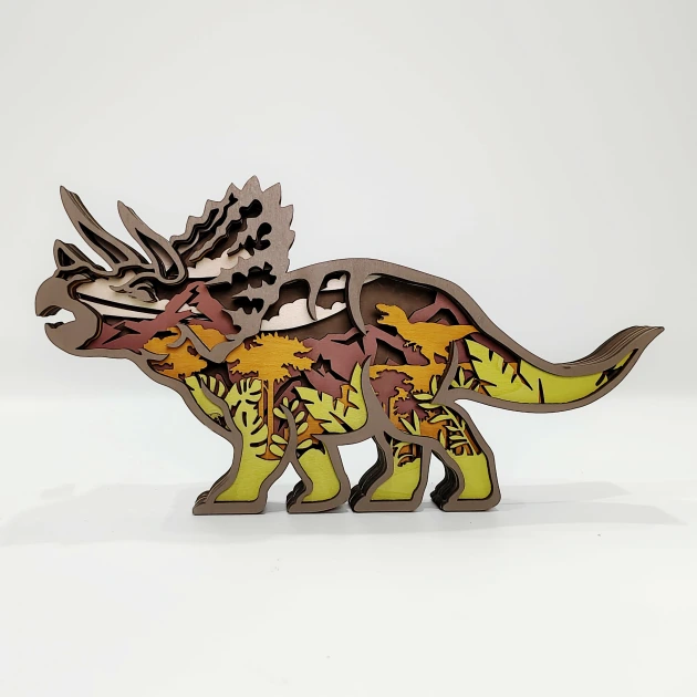 HOT SALE🔥-Triceratops Wooden Carving Gift